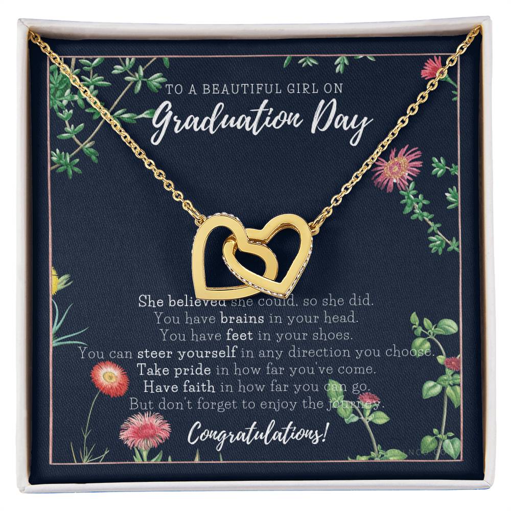 Graduation Gift Necklace For Daughter College Graduation Gift For Her High School Senior Graduation Mba Phd Master Class Of Interlocking Hearts Necklace