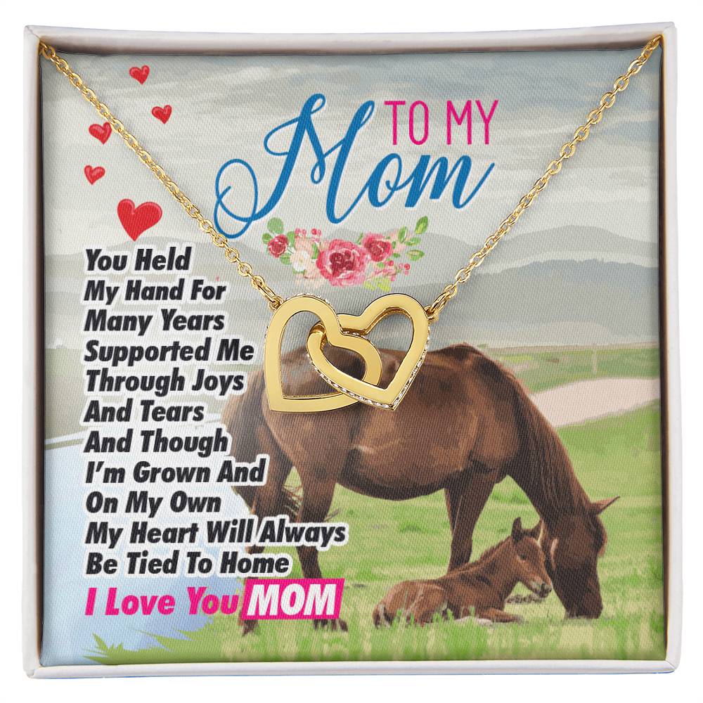 Gift For Mom- Interlocking Heart Necklace Interlocking Hearts Necklace