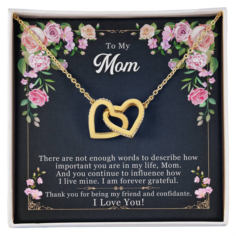To My Mom - Interlocking Heart Necklace Interlocking Hearts Necklace