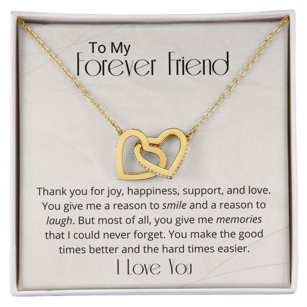Thank You For You Happiness Necklace Interlocking Hearts Necklace