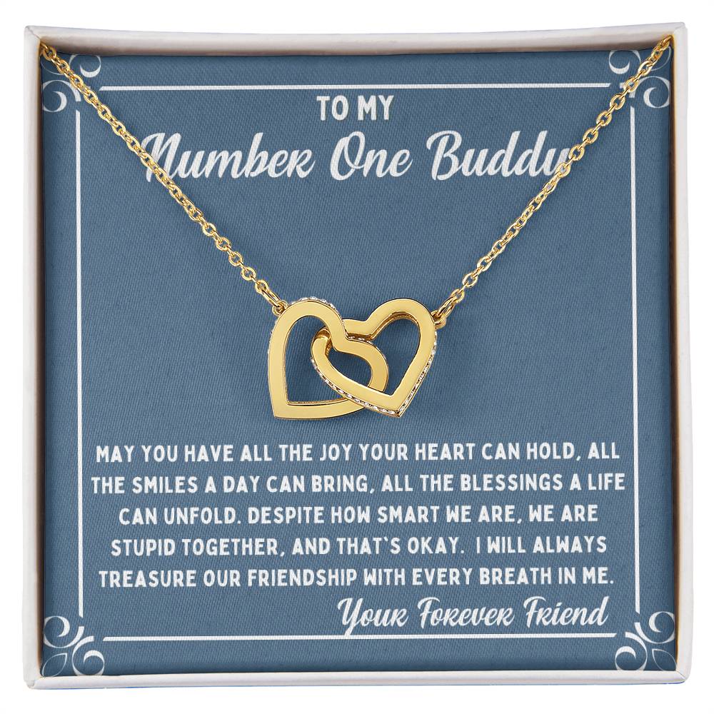 Buddy Treasure Our Friendship Interlocking Hearts Necklace