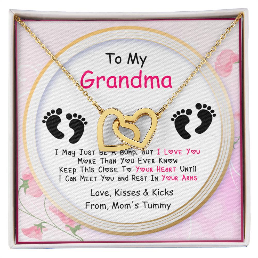 New Grandma Gift Interlocking Hearts Necklace