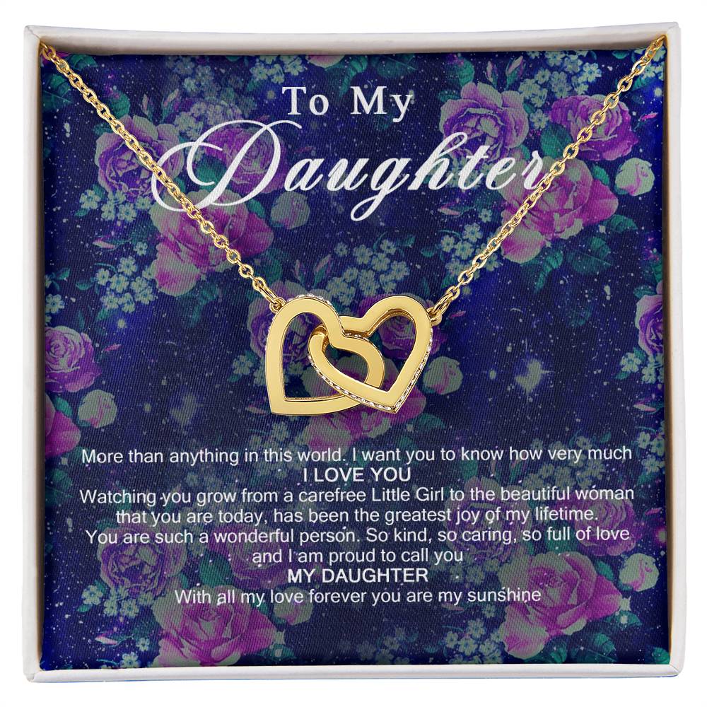 To My Daughter Interlocking Hearts Necklace