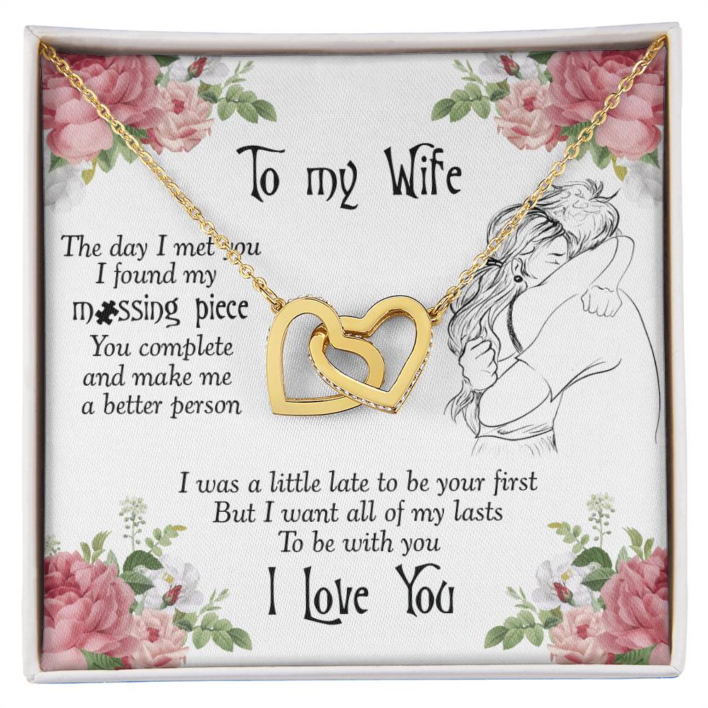 Perfect Gift For Wife Interlocking Hearts Necklace