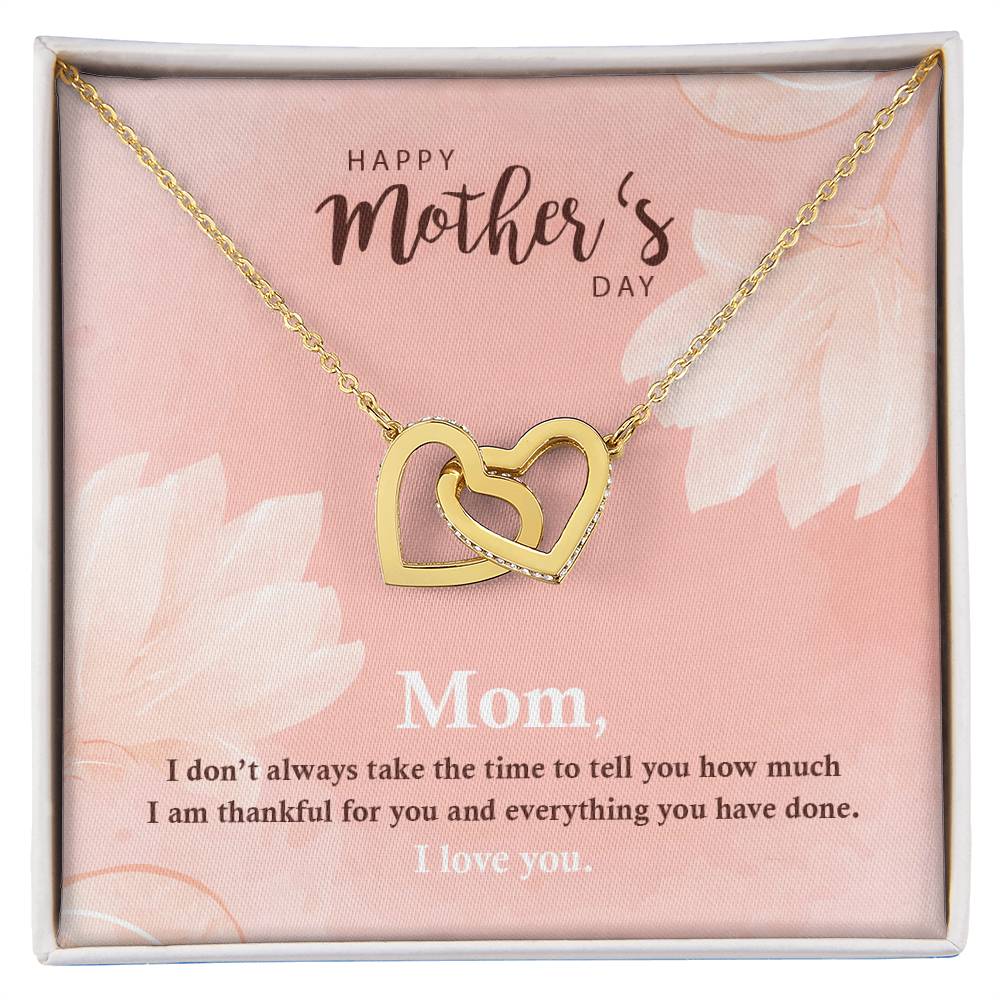 Mother'S Day - Double Hearts Necklace Interlocking Hearts Necklace