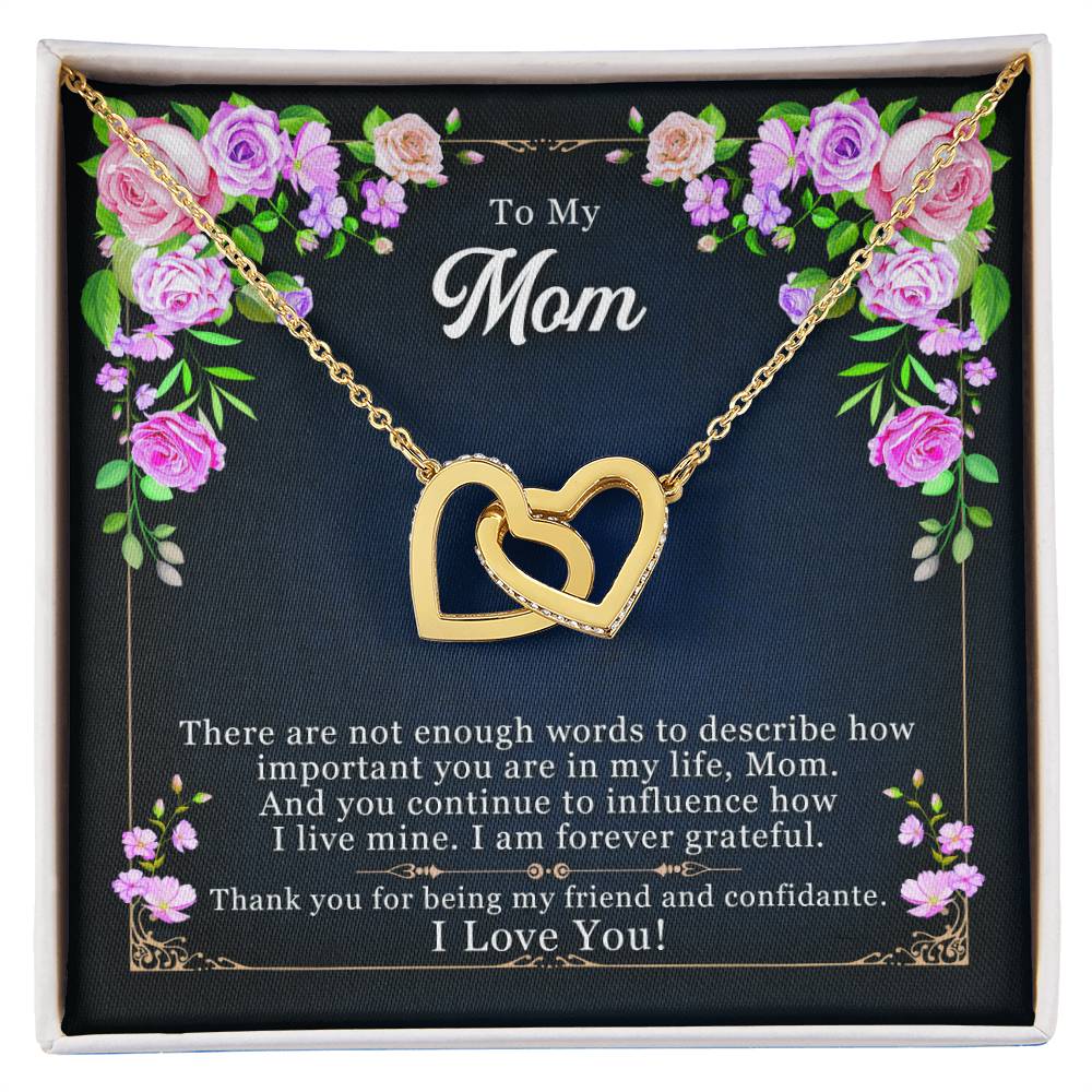 To My Mom - Gift For Mom - Mother'S Day Gift - Interlocking Hearts Necklace