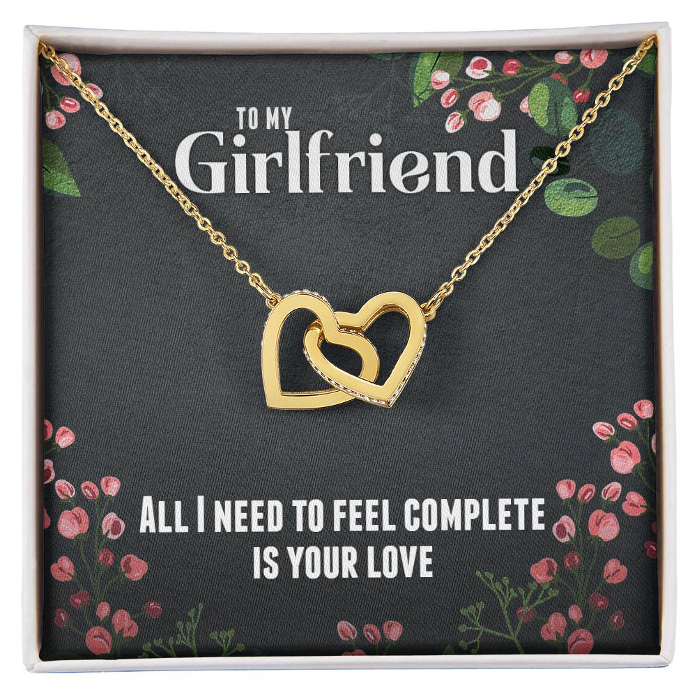 For Girlfriend Interlocking Hearts Necklace - All I Need Is Your Love