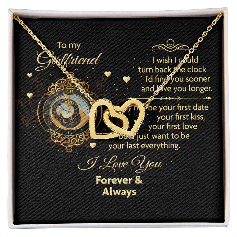 To My Girlfriend - Forever & Always Necklace Interlocking Hearts Necklace