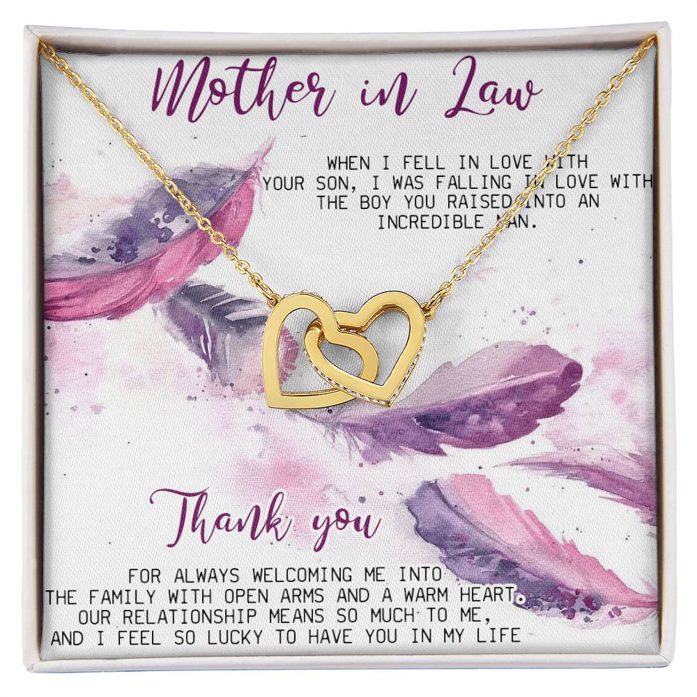 Mother In Law Necklace Gift Mother In Law Birthday Wedding Gift Interlocking Hearts Necklace For Mother In Law Mother Of The Groom Gift