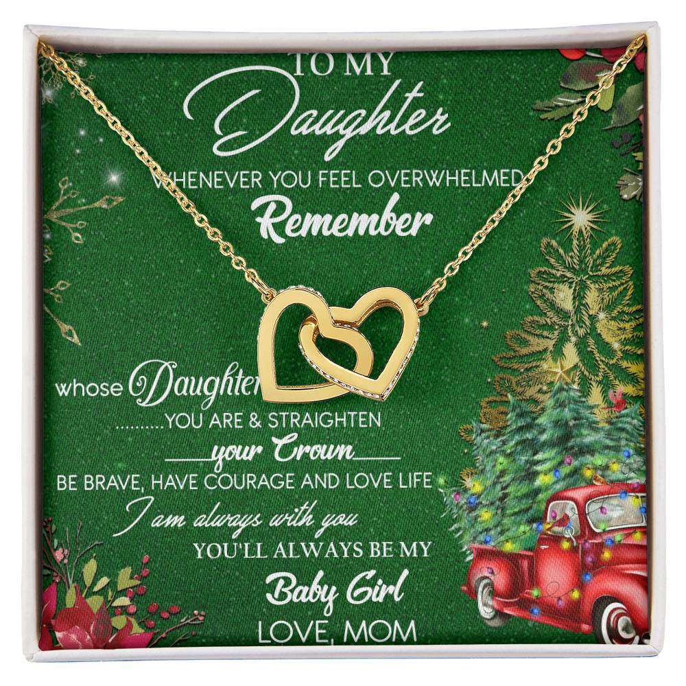 To My Daughter Interlocking Hearts Necklace Message Card
