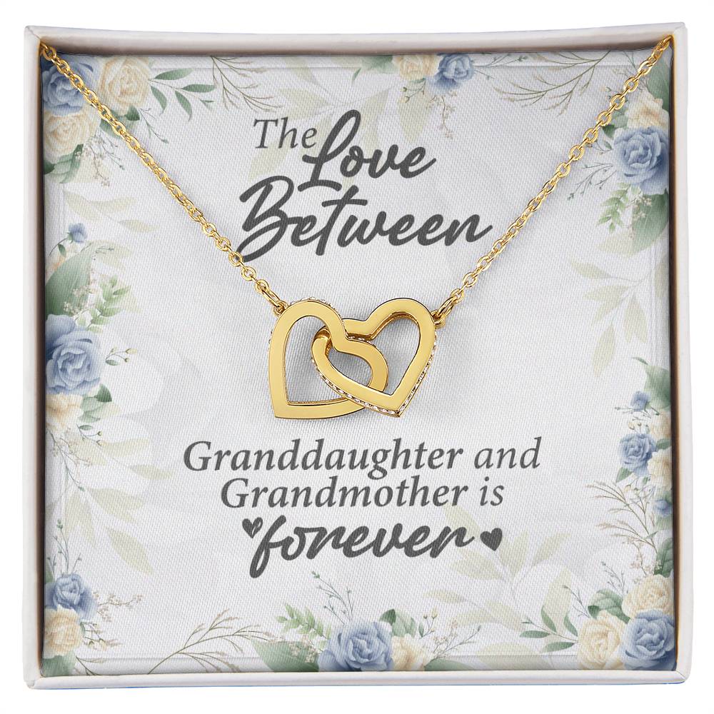 The Love Between Granddaughter And Grandmother Is Forever Interlocking Hearts Necklace
