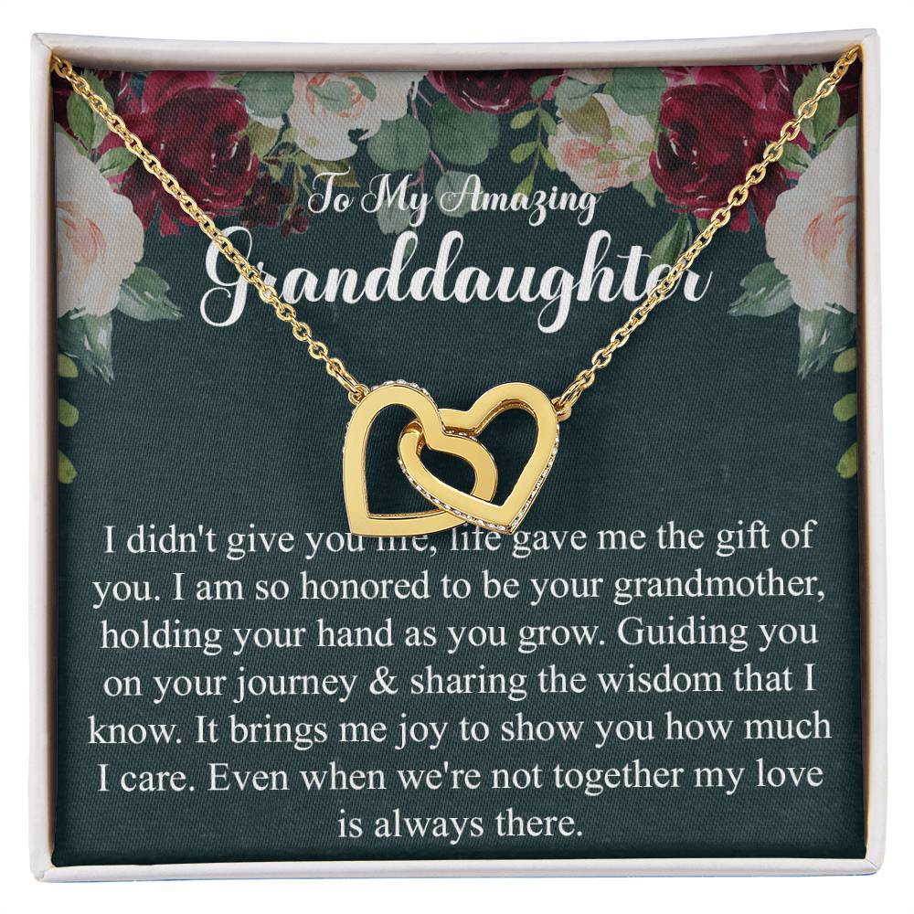 To My Granddaughter Gift From Grandmother Grandma And Granddaughter Necklace Granddaughter Birthday Gift Interlocking Hearts Necklace