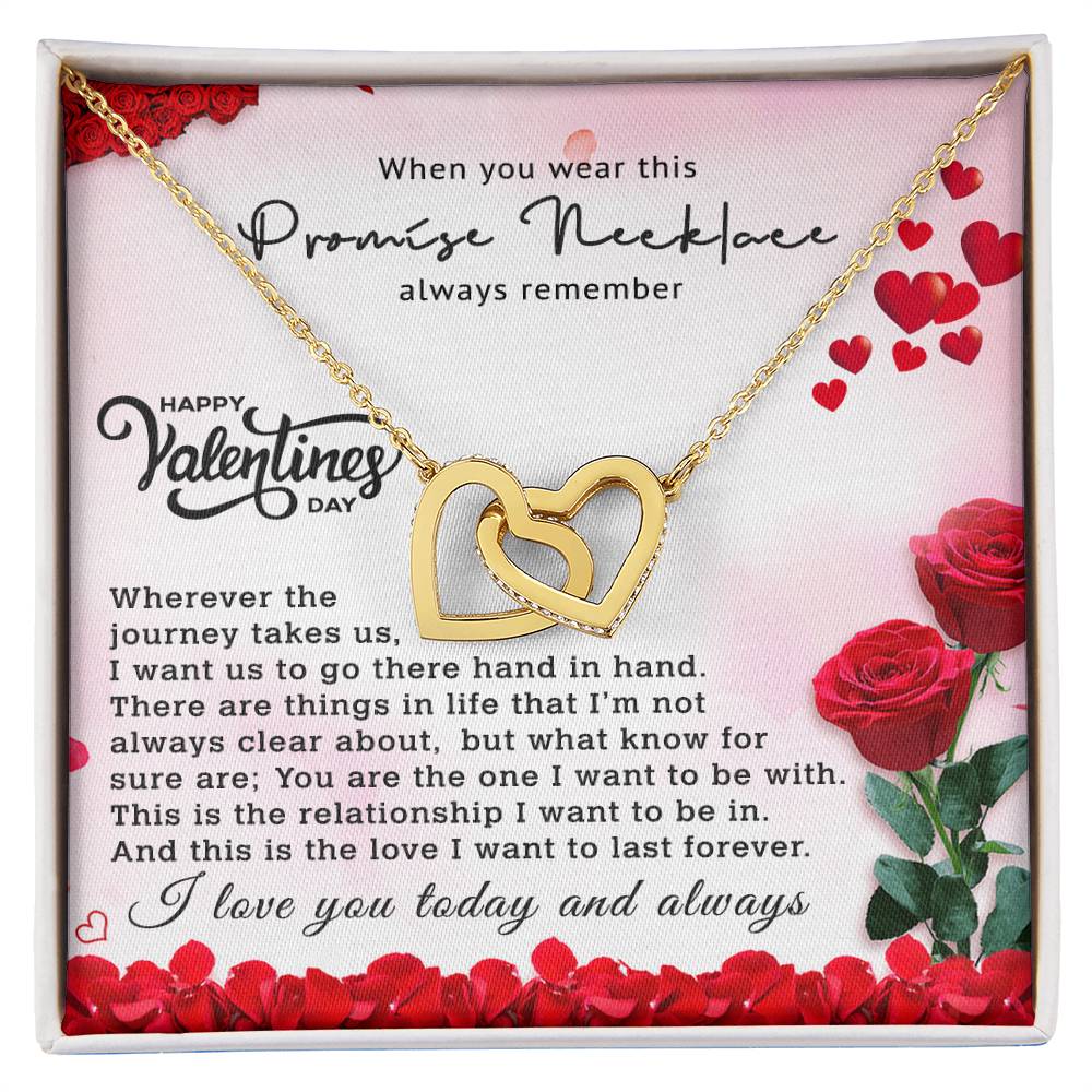 Valentines Day Gift For Girlfriend - Anniversary Gift For Girlfriend - Promise Necklace For Girlfriend From Boyfriend Interlocking Hearts Necklace