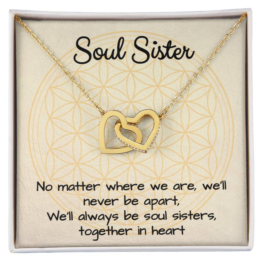 Soul Sisters Together In Heart Interlocking Hearts Necklace