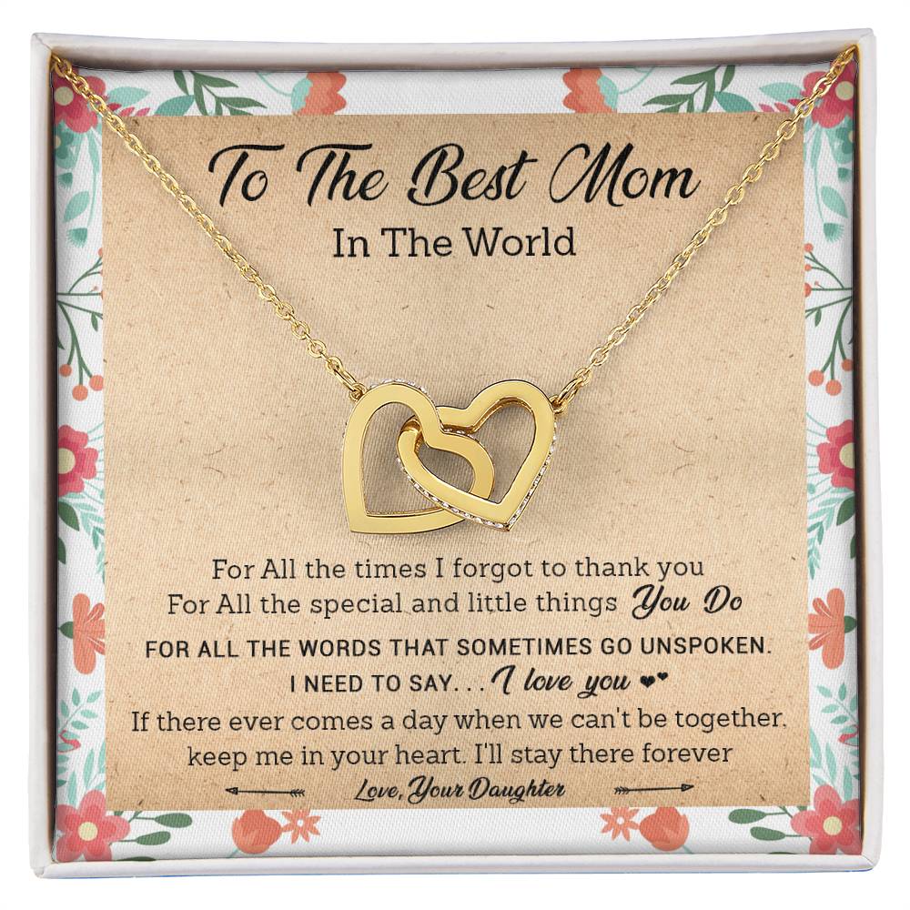 Gift For Mom - I Need To Say I Love You - Interlocking Interlocking Hearts Necklace