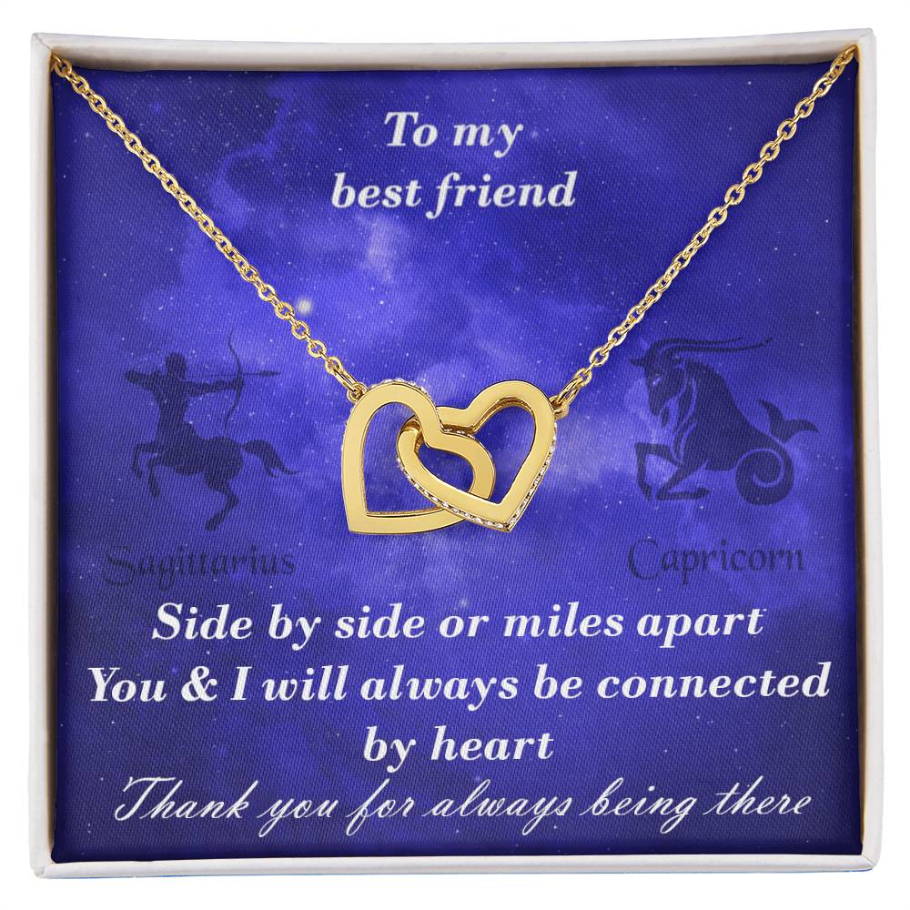 Sagittarius To Capricorn Best Friend Interlocked Hearts Necklace Interlocking Hearts Necklace
