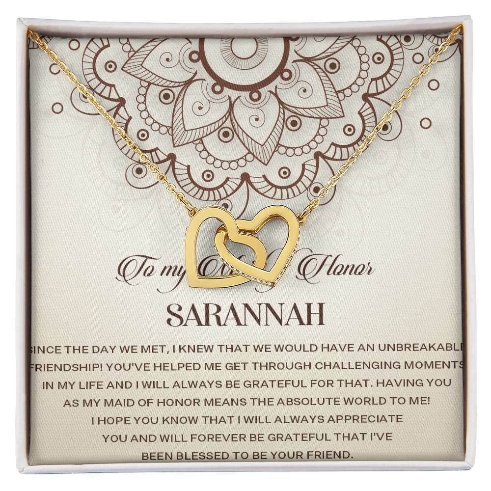 Maid Of Honor Gift Necklace Maid Of Honor Wedding Giftpersonalized Maid Of Honor Gift Interlocking Hearts Necklace For Maid Of Honor Gift