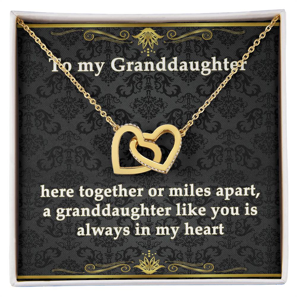 Granddaughter And Nana Bond Necklace - Eudora Collection Interlocking Hearts Necklace