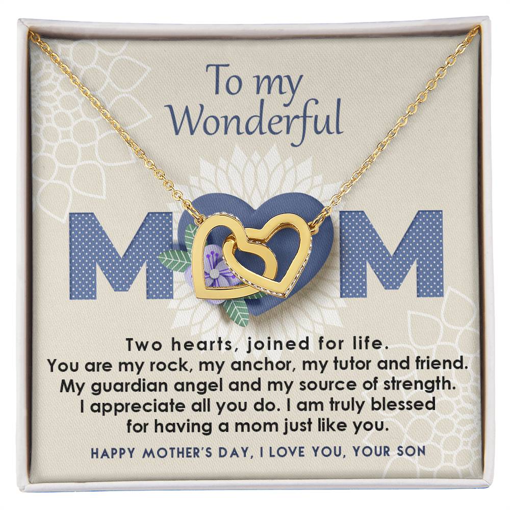 Mother And Son Interlocking Hearts Necklace - Joined For Life