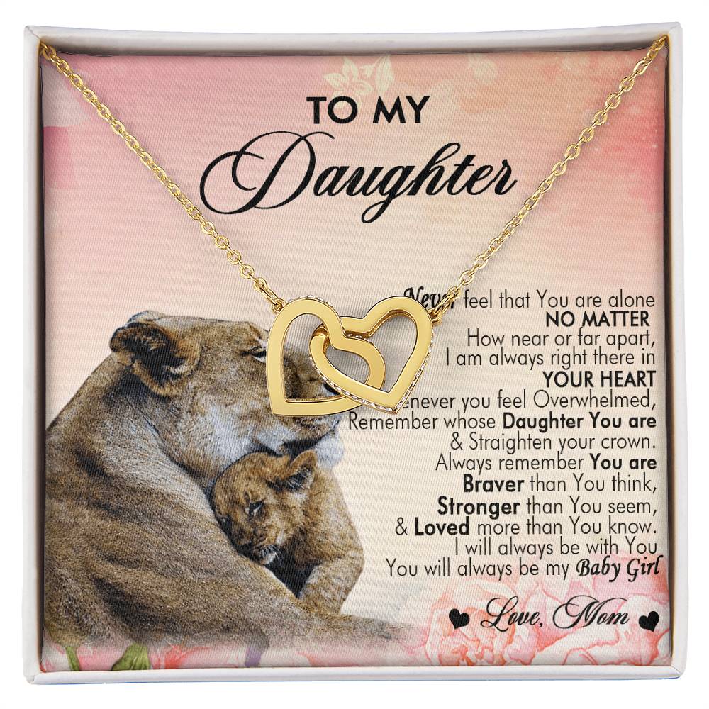 To My Daughter Interlocking Hearts Necklace