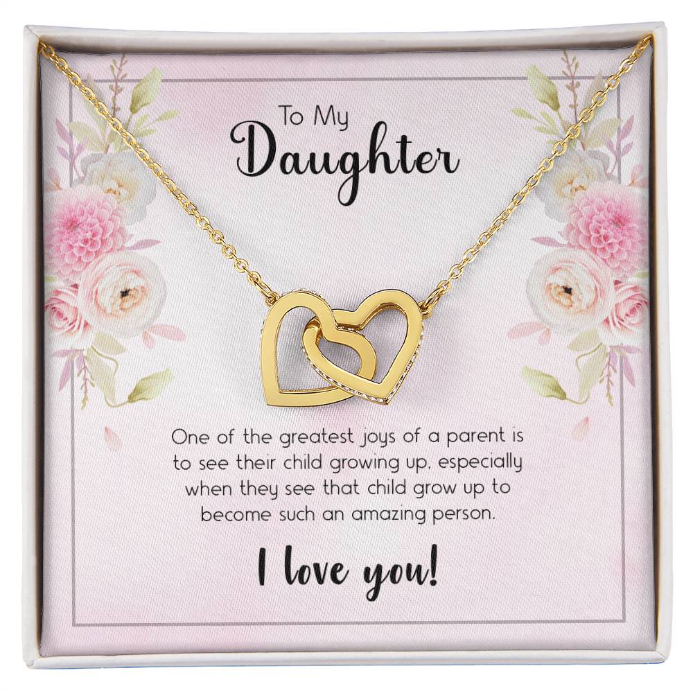 A Daughter Is The Greatest Joy Necklace Interlocking Hearts Necklace
