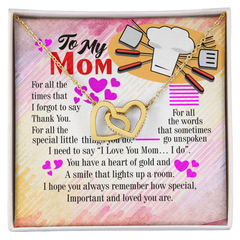 Chef'S Mom - Interlocking Heart Necklace Interlocking Hearts Necklace
