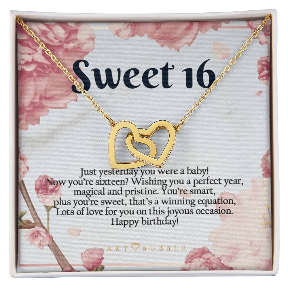 Sweet 16 Gift Hearts Necklace Interlocking Hearts Necklace