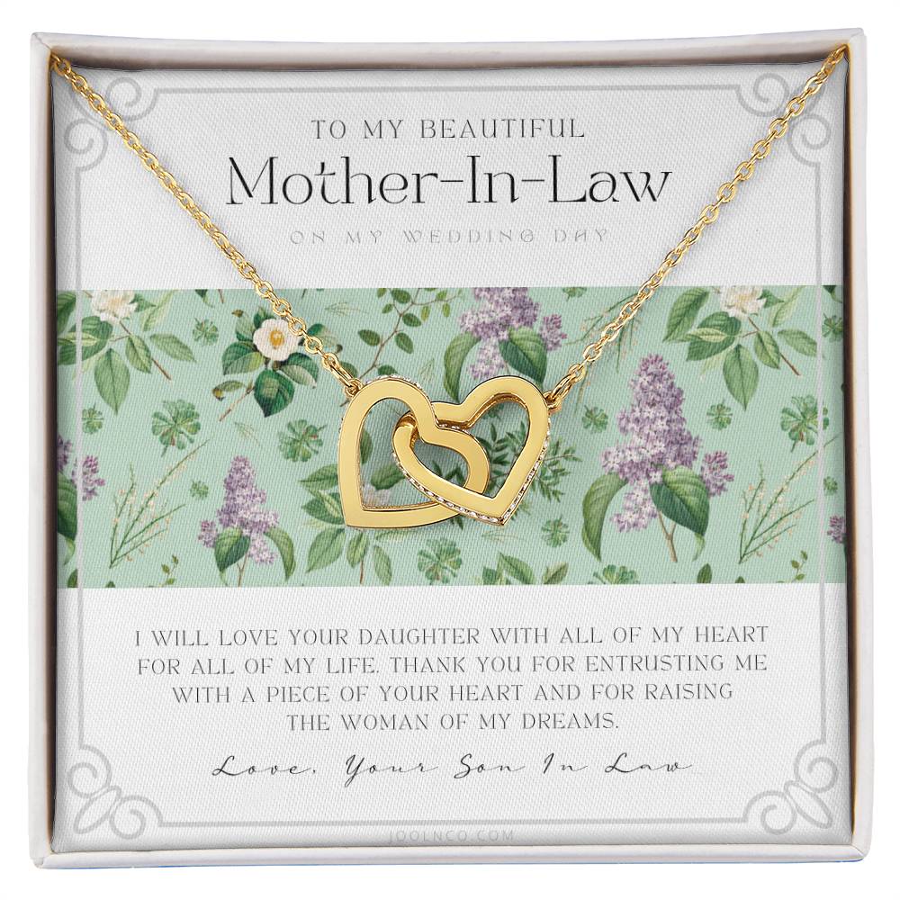 Mother Of The Bride Gift From Groom Mother In Law Gift On Wedding Day From Groom Gifts For Mother Of The Bride Future Mother-In-Law Interlocking Hearts Necklace