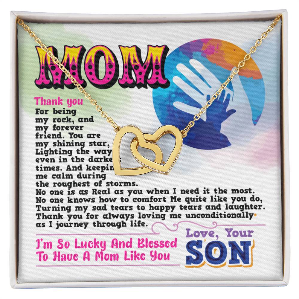 Gift For Mom- Interlocking Heart Necklace Interlocking Hearts Necklace