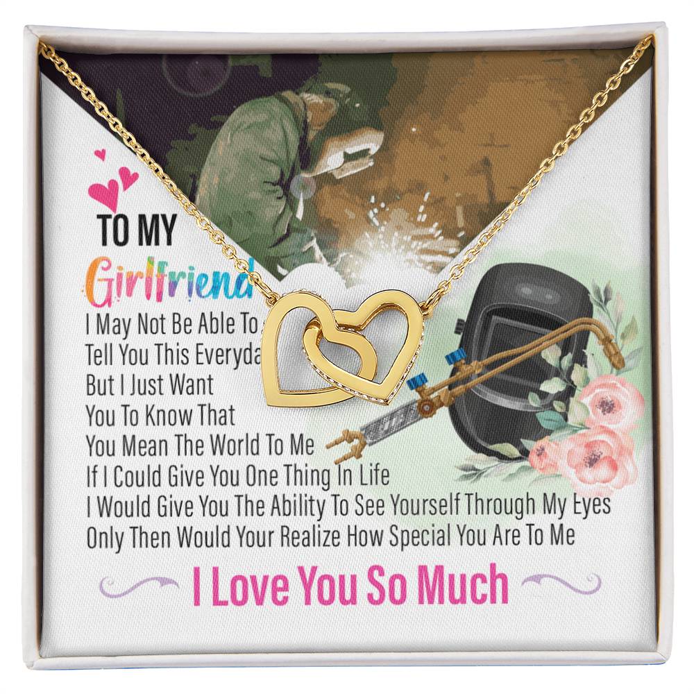 Welder'S Girlfriend- Interlocking Heart Necklace Interlocking Hearts Necklace