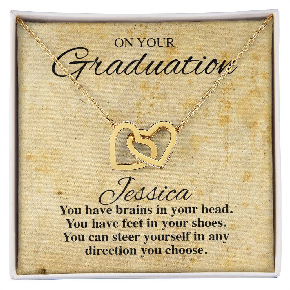 On Your Graduation Necklace Interlocking Hearts Necklace