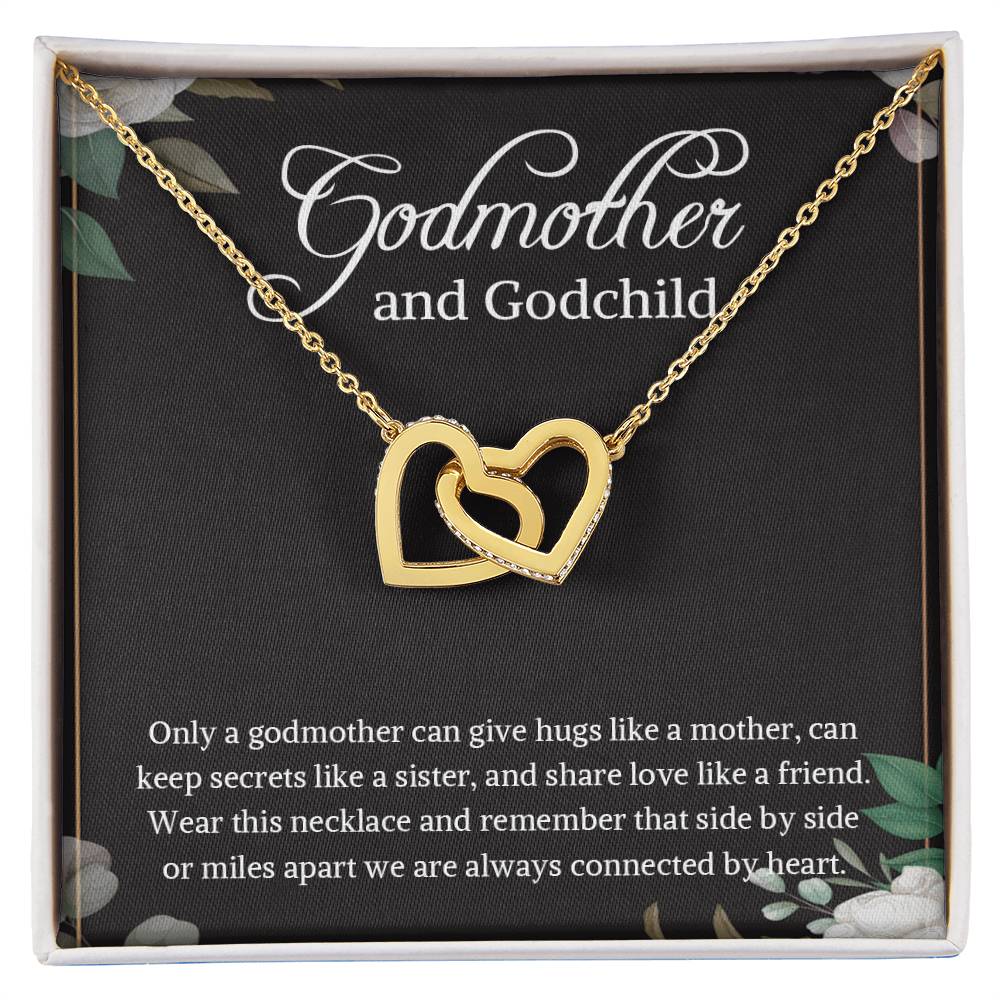 Godmother And Godchild Necklace Godmother & Goddaughter Giftgodmother And Godson Necklace Godmother Necklace Gift Godmother Necklace Box Interlocking Hearts Necklace