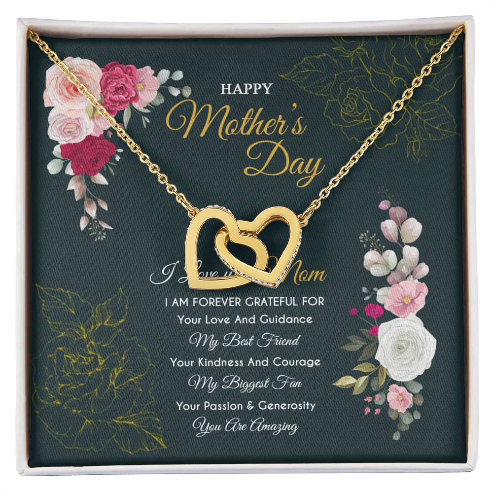 Gift For Mom - Forever Grateful - The Interlocking Heart Necklace Interlocking Hearts Necklace