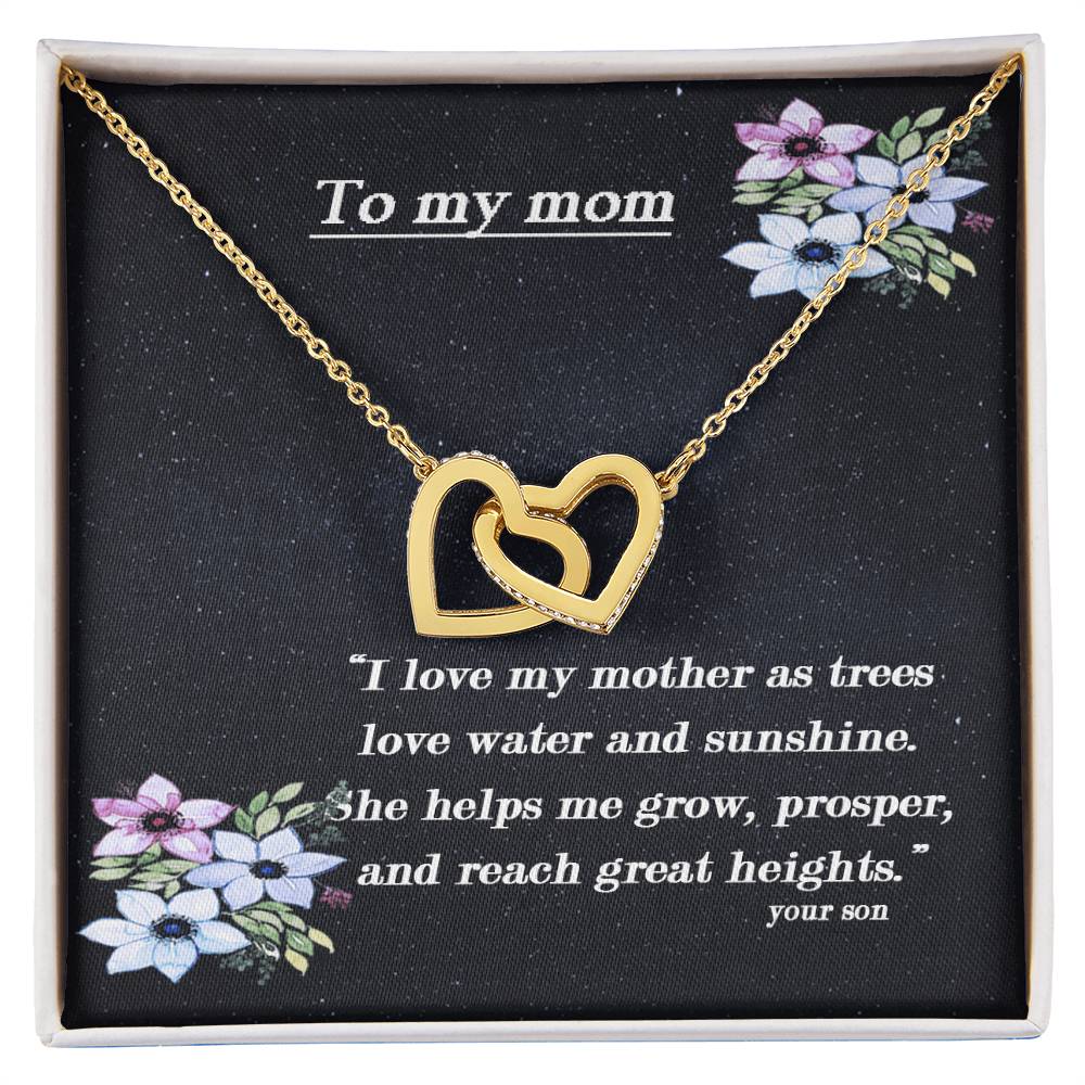 To My Mom I Will Always Be There Dragonfly Necklace Gift For Mom From Son Birthday Mother'S Day Christmas Present Interlocking Hearts Necklace
