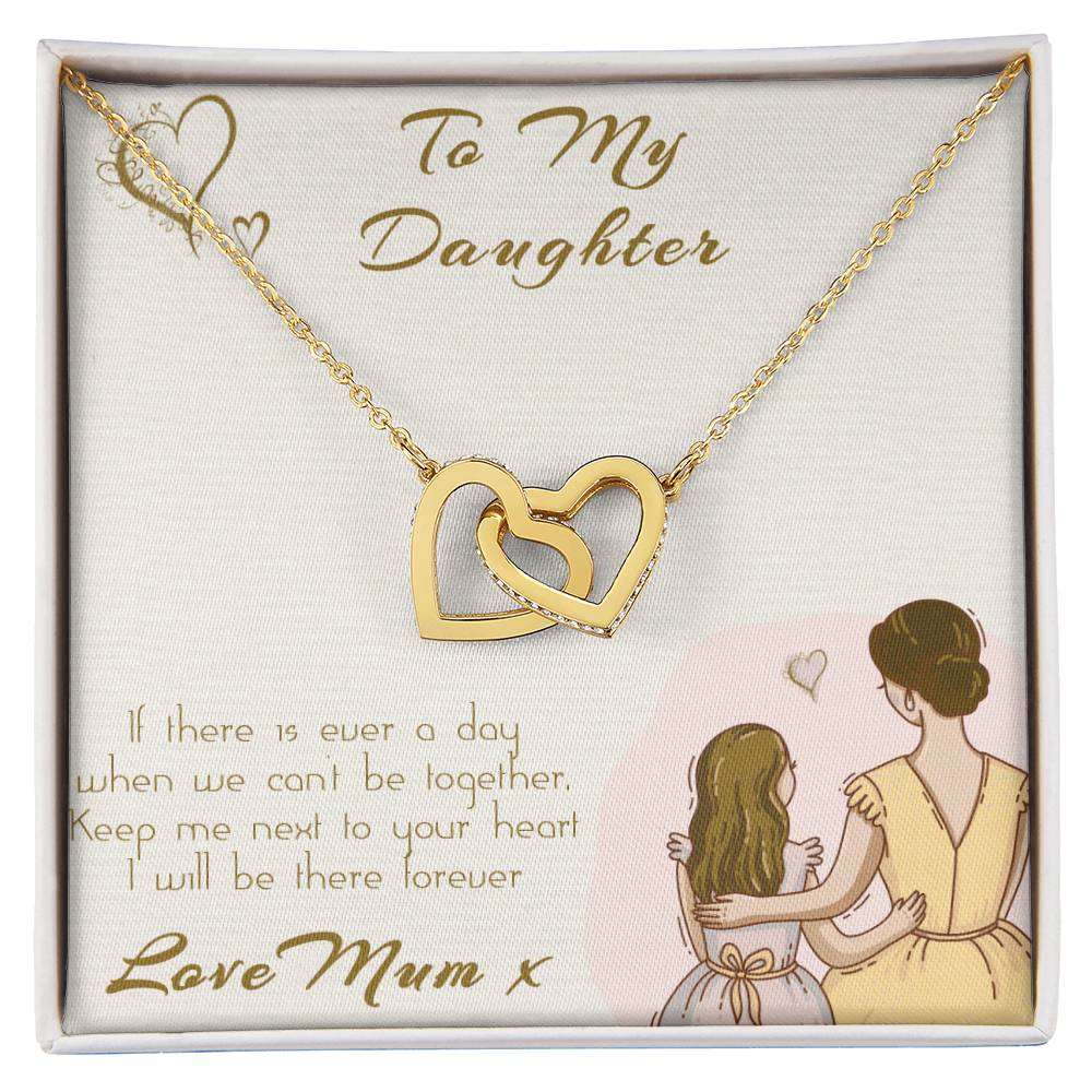 2 Hearts For My Daughter Interlocking Hearts Necklace