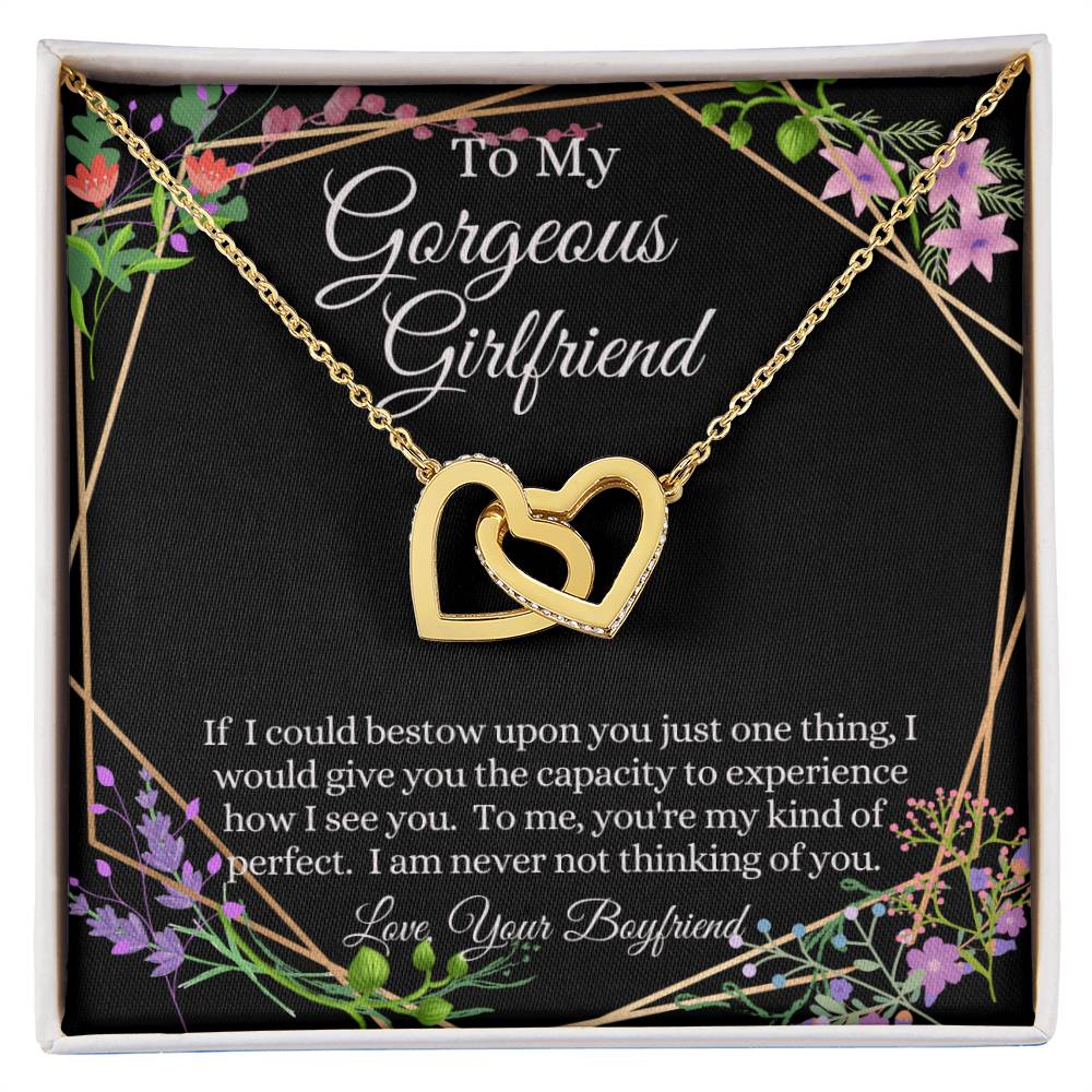 Gorgeous Girlfriend Linked Hearts Necklace Gift From Boyfriend Interlocking Hearts Necklace