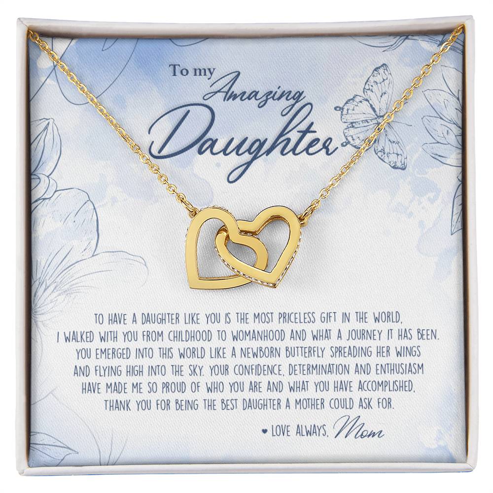 A Mother'S Most Priceless Gift - Necklace With Message Card Interlocking Hearts Necklace