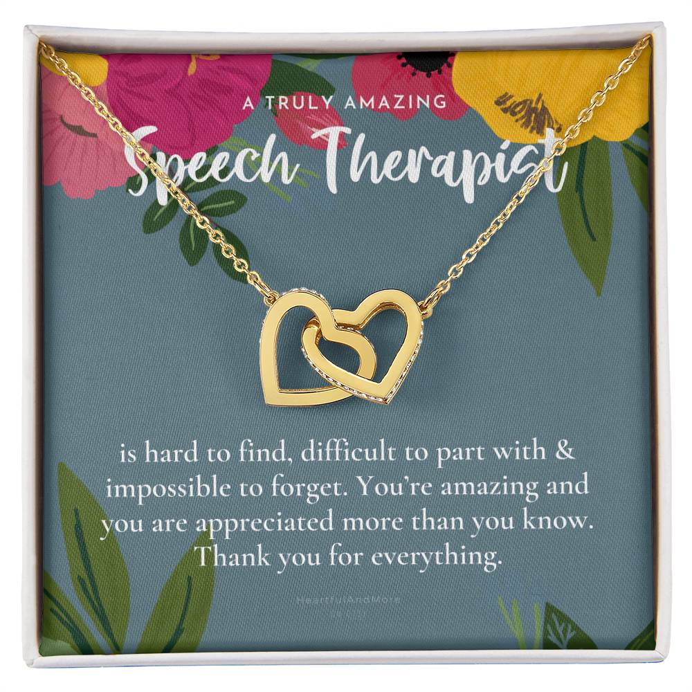 Speech Therapist Gift Amazing Speech Therapist Gift Necklace Language Pathologist Gift For Speech Pathologist Interlocking Hearts Necklace