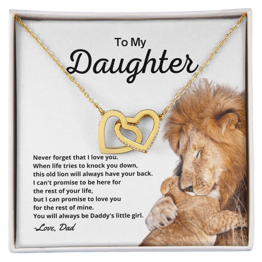 To My Daughter - Necklace Gift Set Interlocking Hearts Necklace