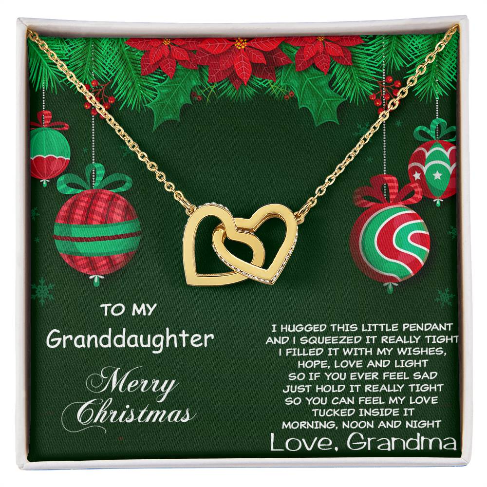 Granddaughter Heart Pendant Necklace Christmas Gift Interlocking Hearts Necklace