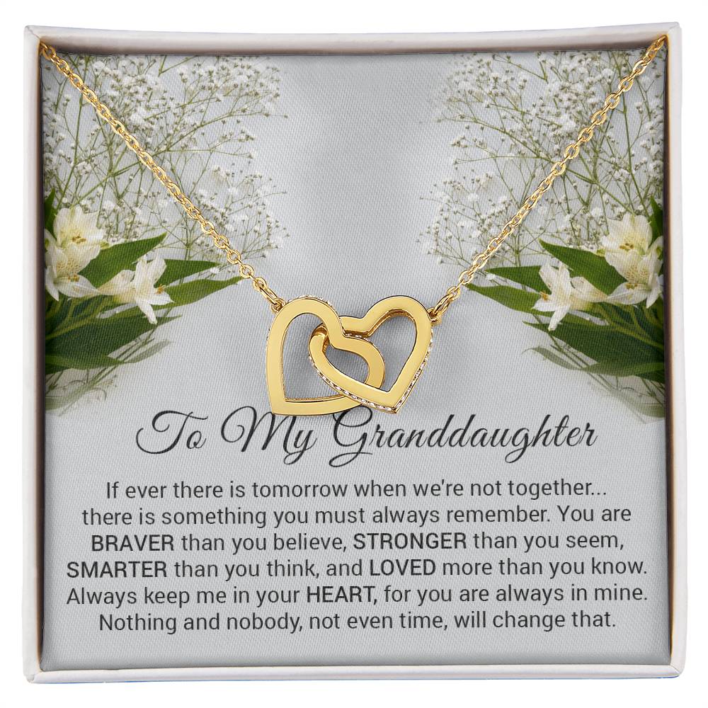 To My Granddaughter Necklace Gift For Granddaughter Necklace For Granddaughter Interlocking Hearts Necklace