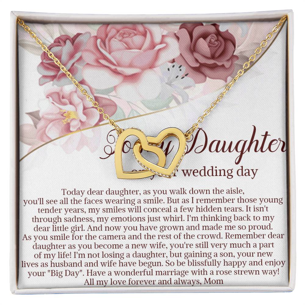 Daughter On Wedding Day Gift Daughter Wedding Gift From Mom And Dad Daughter Interlocking Hearts Necklace Gift From Parents Wedding Gift