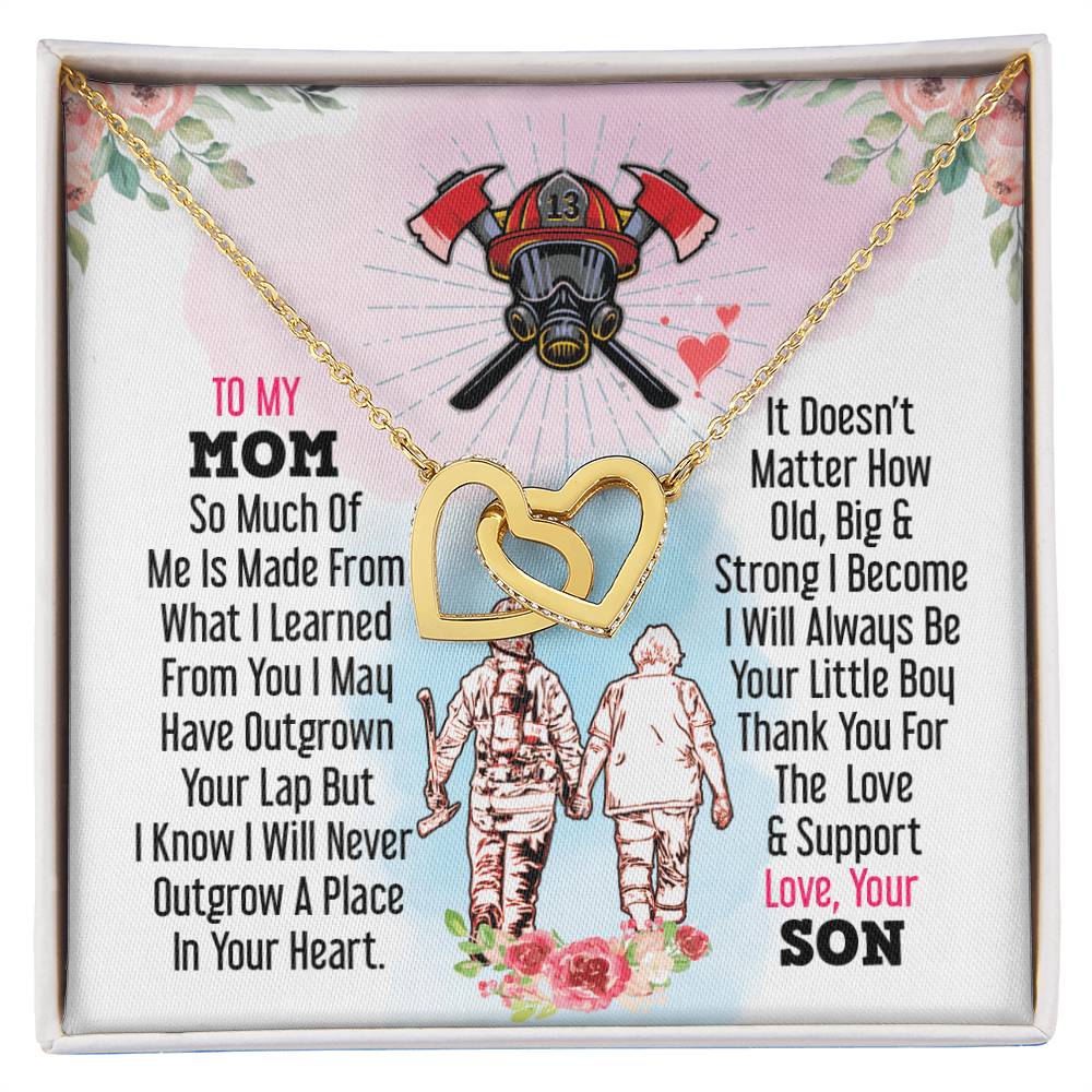 Firefighter'S Mom - Interlocking Heart Necklace Interlocking Hearts Necklace