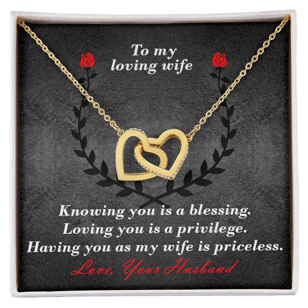Priceless Wife Interlocked Hearts Necklace Interlocking Hearts Necklace