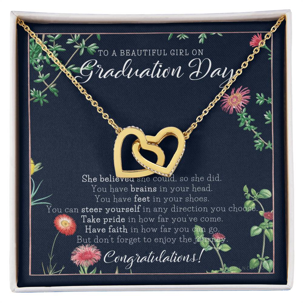 Graduation Gift Necklace For Daughter College Graduation Gift For Her High School Senior Graduation Mba Phd Master Class Of Interlocking Hearts Necklace