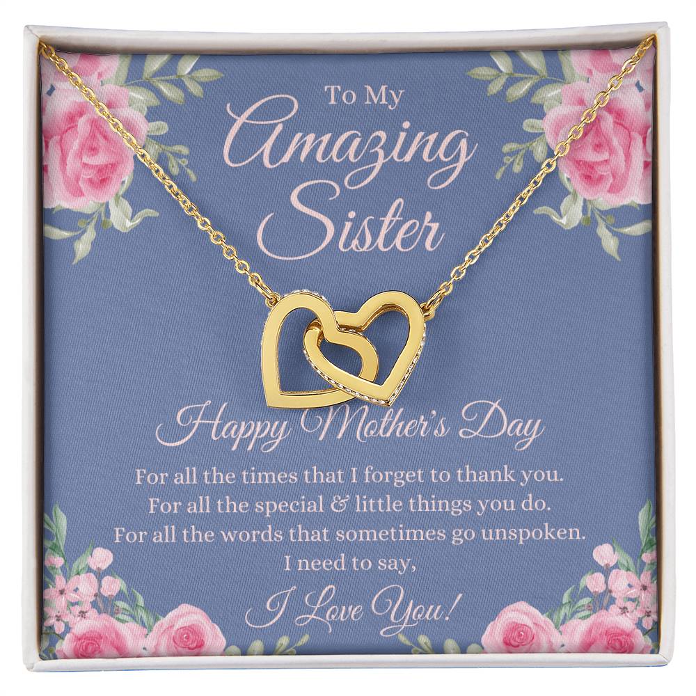 Mothers Day Gift For Sister Sister Mothers Day Gift Sister Necklace Gift On Mothers Day Sentimental Mothers Day Gift For Sister Jewelry Interlocking Hearts Necklace