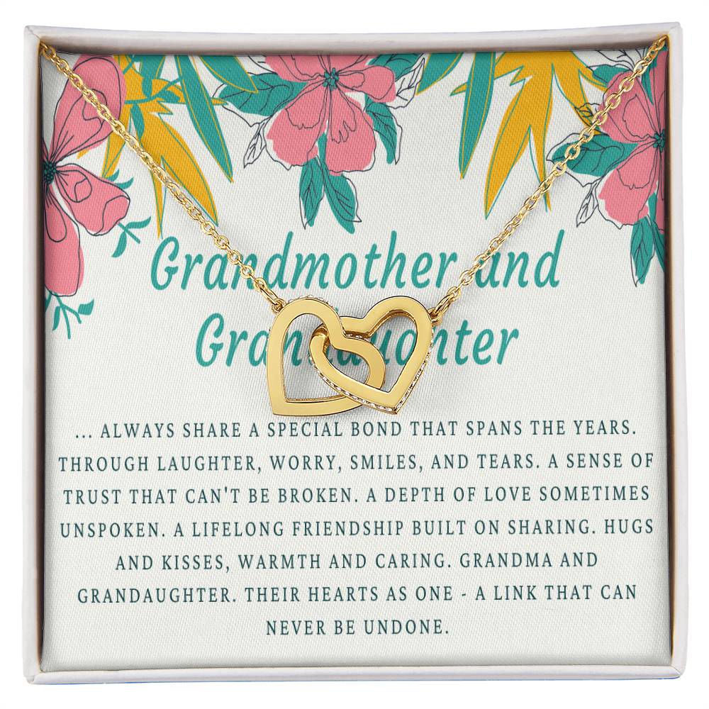 Grandmother & Granddaughter Necklace Grandma Gift Granddaughter Gift Jewelry For Family Birthday Gift Interlocking Hearts Necklace