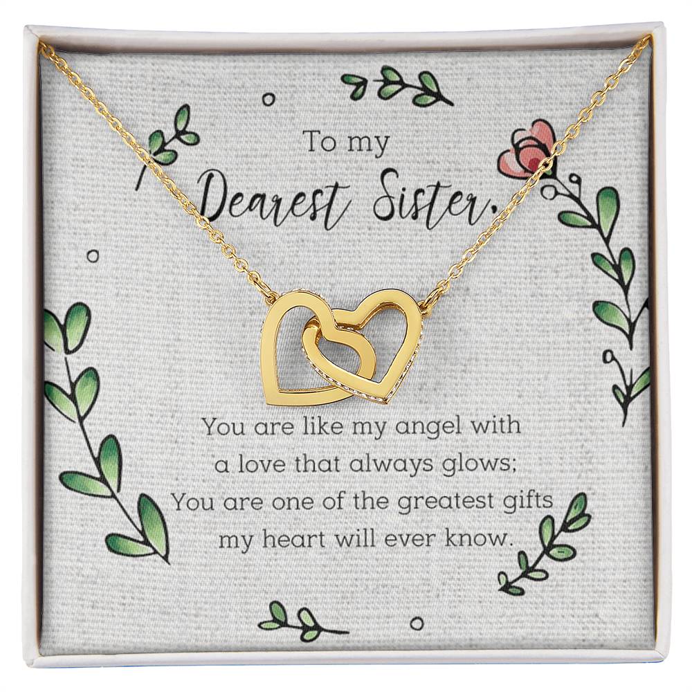 To My Dearest Sister - Heart - Necklace Interlocking Hearts Necklace