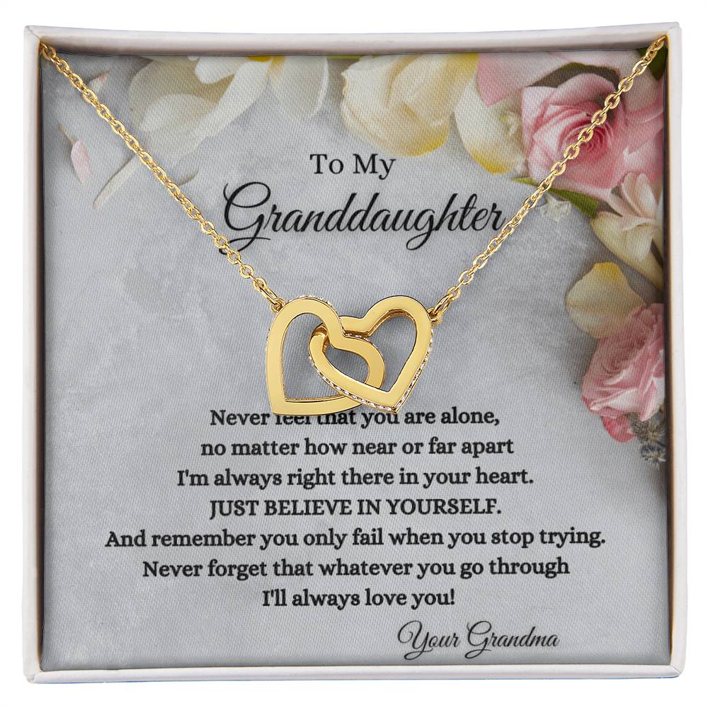 To My Granddaughter Interlocking Hearts Necklace