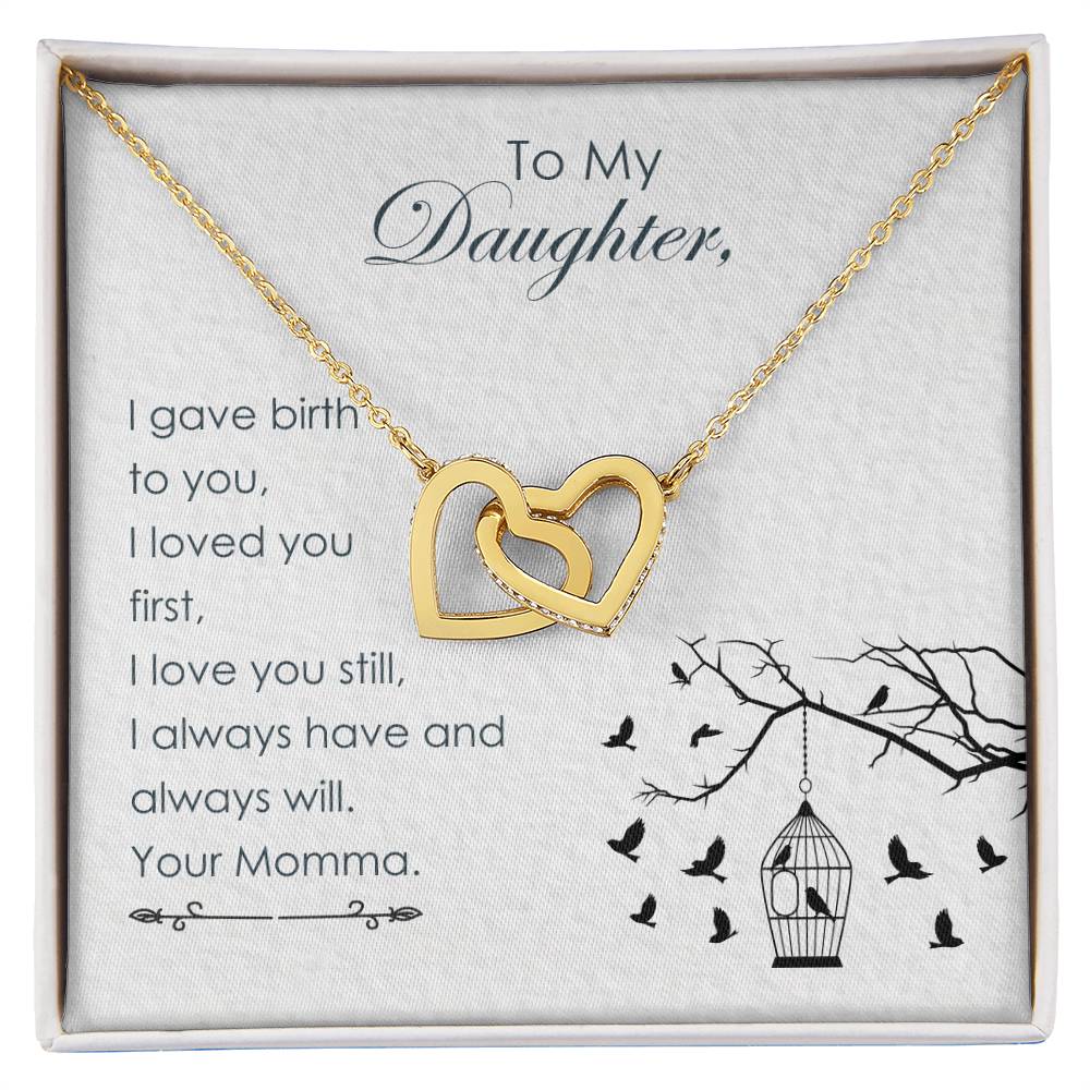 To My Daughter - Interlocking Hearts Necklace2